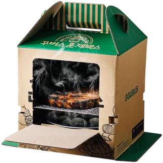 Outdoor Camping Picnic All-in-One Disposable BBQ Grill | Portable Smoker, Charcoal Roasting Box, Easy to Light, Food-Safe Paper, Long Coal Life